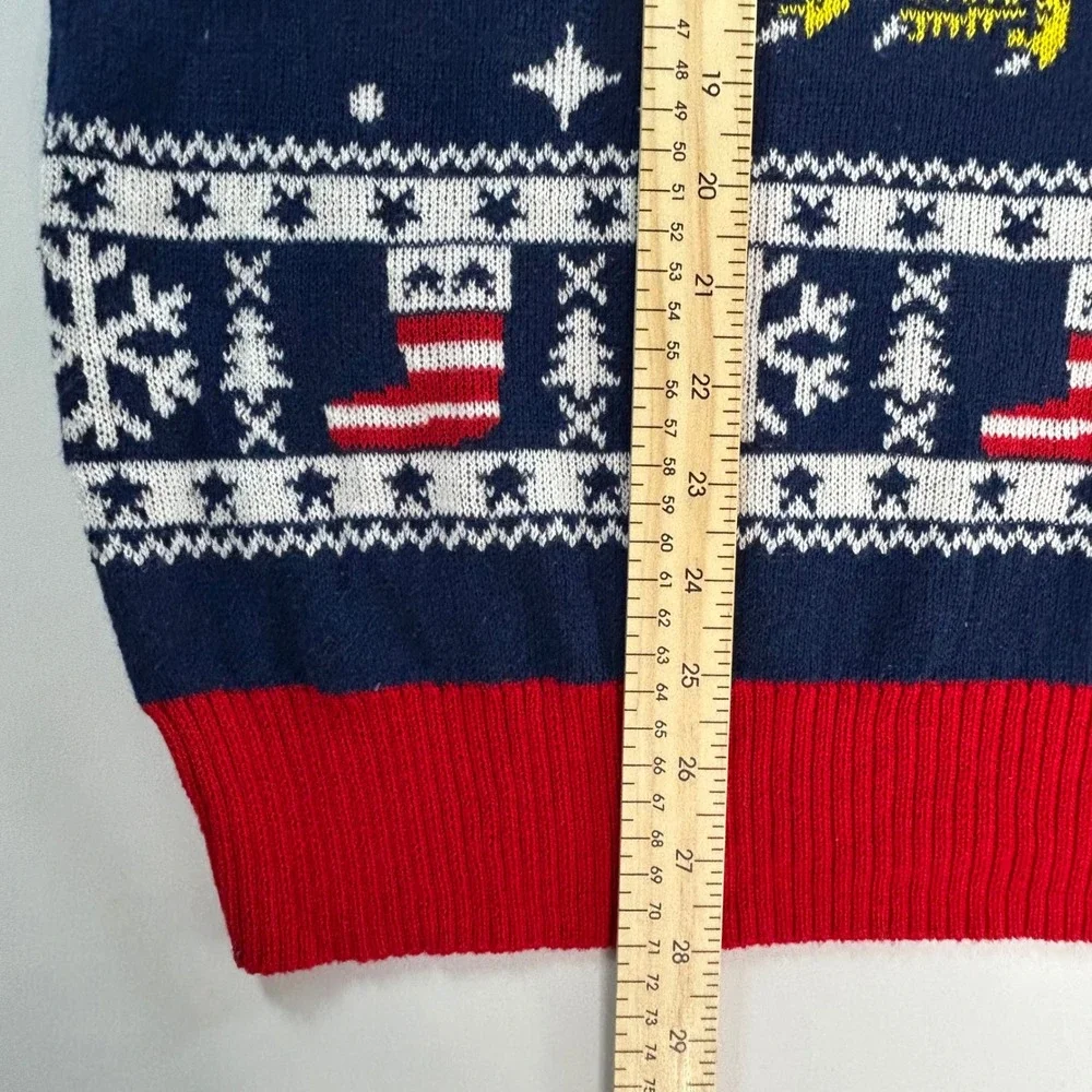 Hybrid Mens Ugly Christmas Sweater 2XL Santa Eagle USA Flag Patriotic Holiday